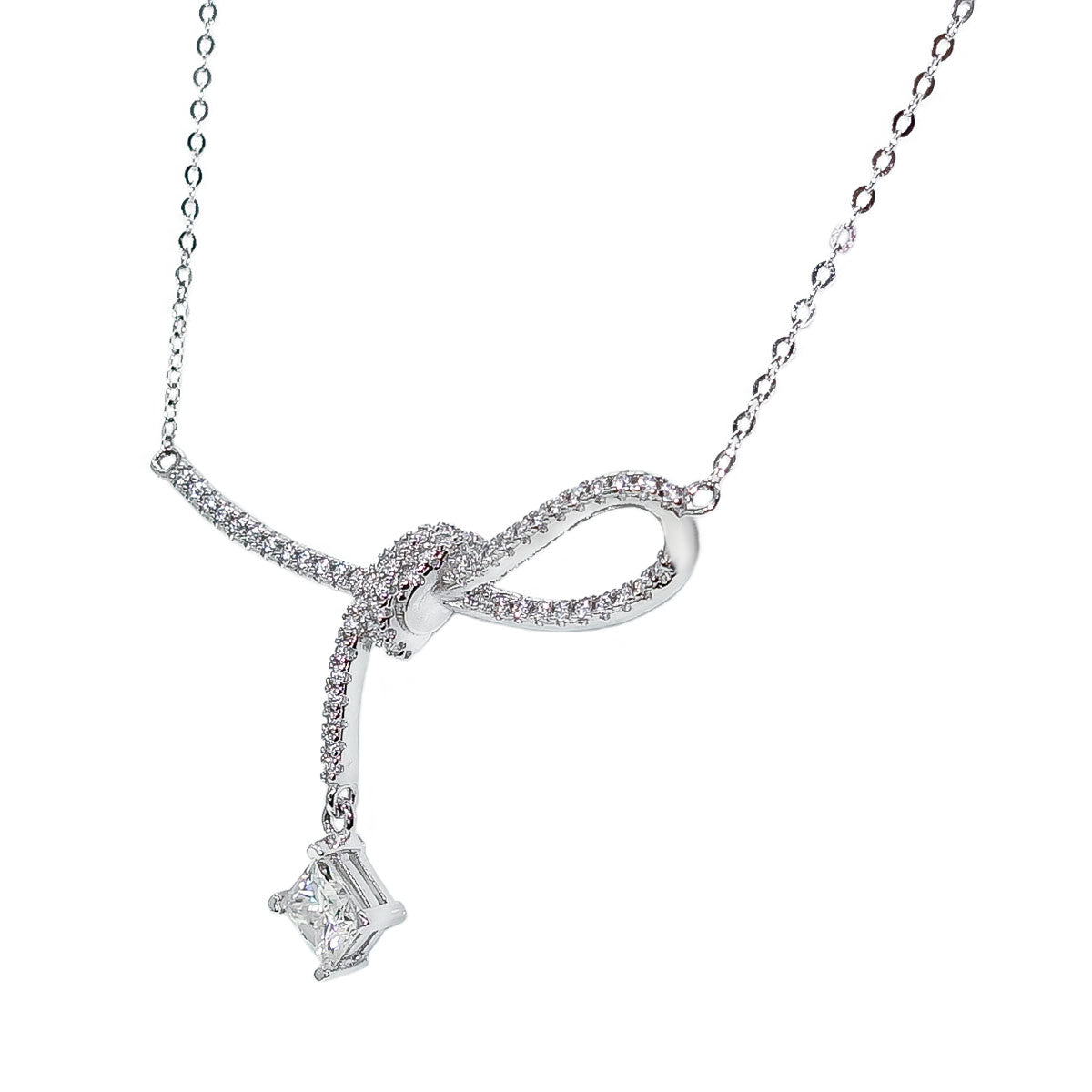 011LV Full Stone Knot Necklace