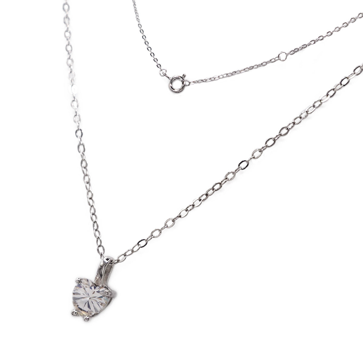 152LV Moissanite Heart Cut Necklace