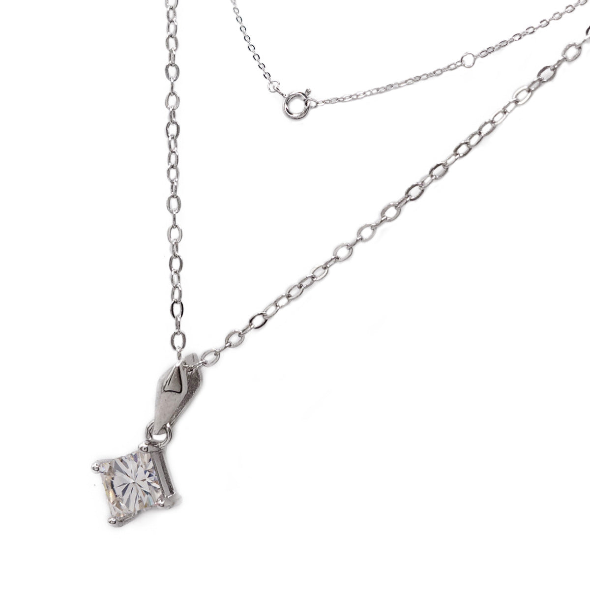 164LV Princess Cut Moissanite Necklace