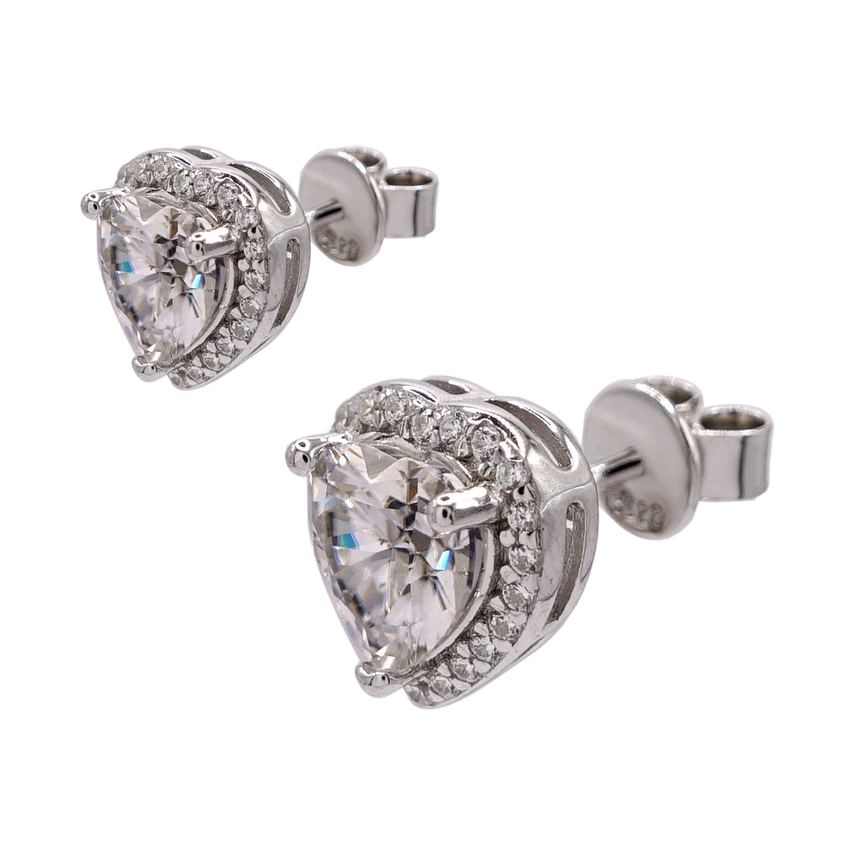 174LV Moissanite Heart Shaped Cut Stud Earrings