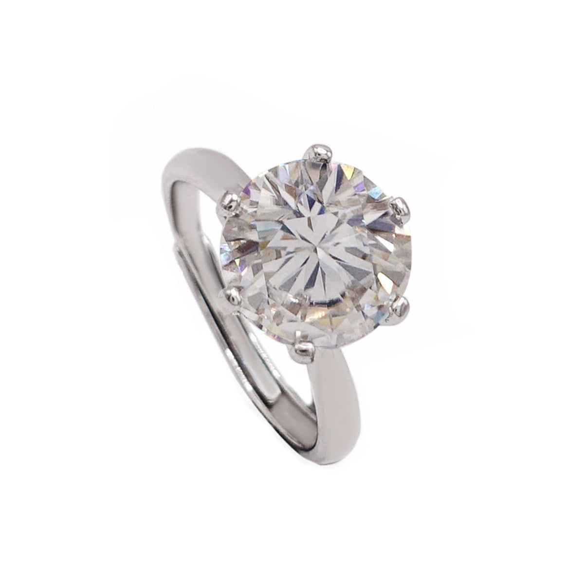 187LV Moissanite Spark Grow Round Cut Engagement Ring