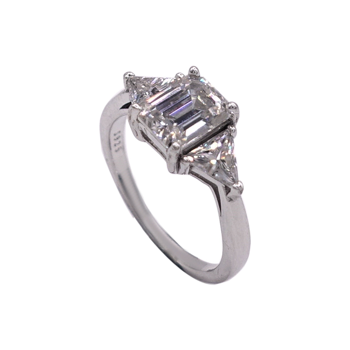 230LV Emerald Cut Engagement Ring
