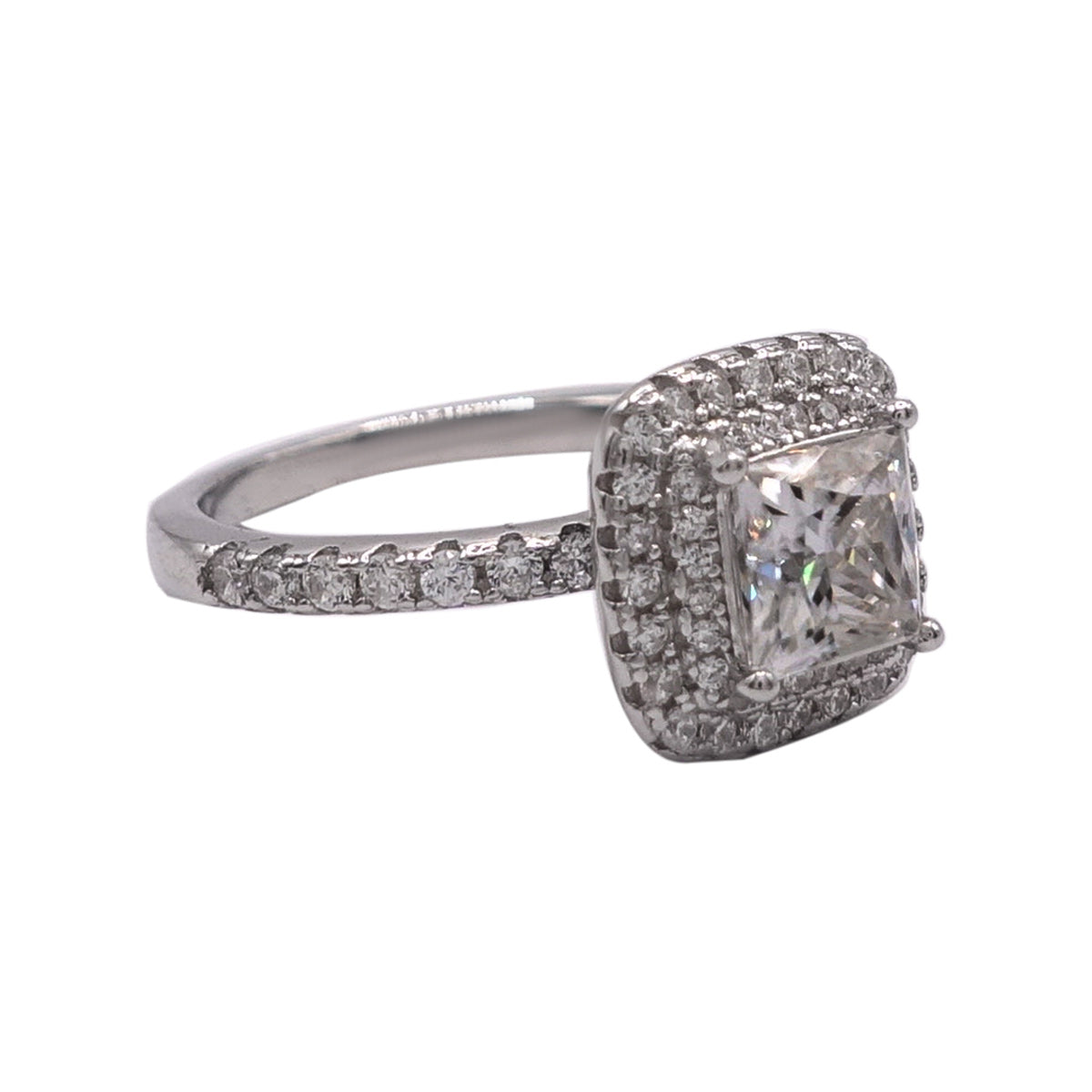 238LV Princess Cut Halo Engagement Ring