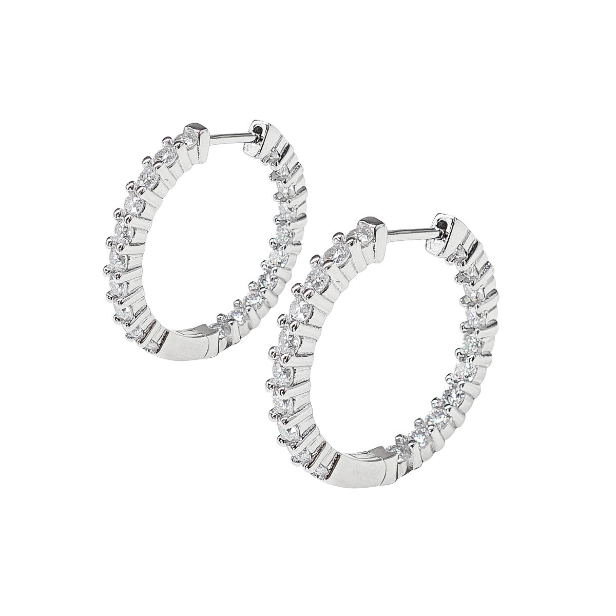 244LV Two Side Crescent Moissanite Stone Stud Earrings