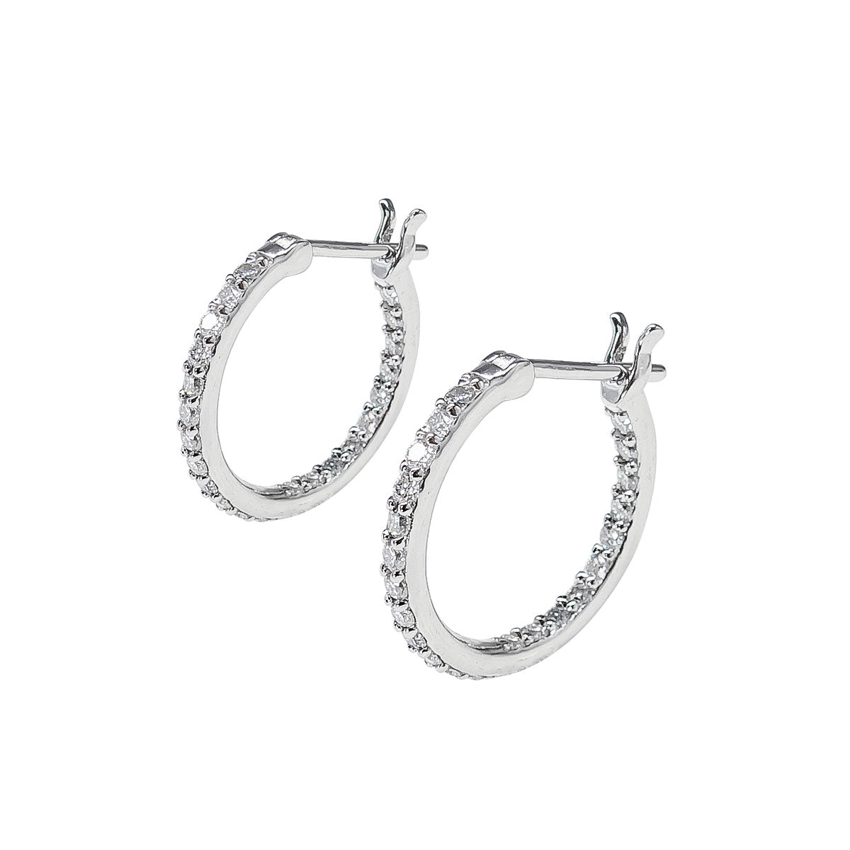 245LV Two Side Crescent Moissanite Clip Earrings