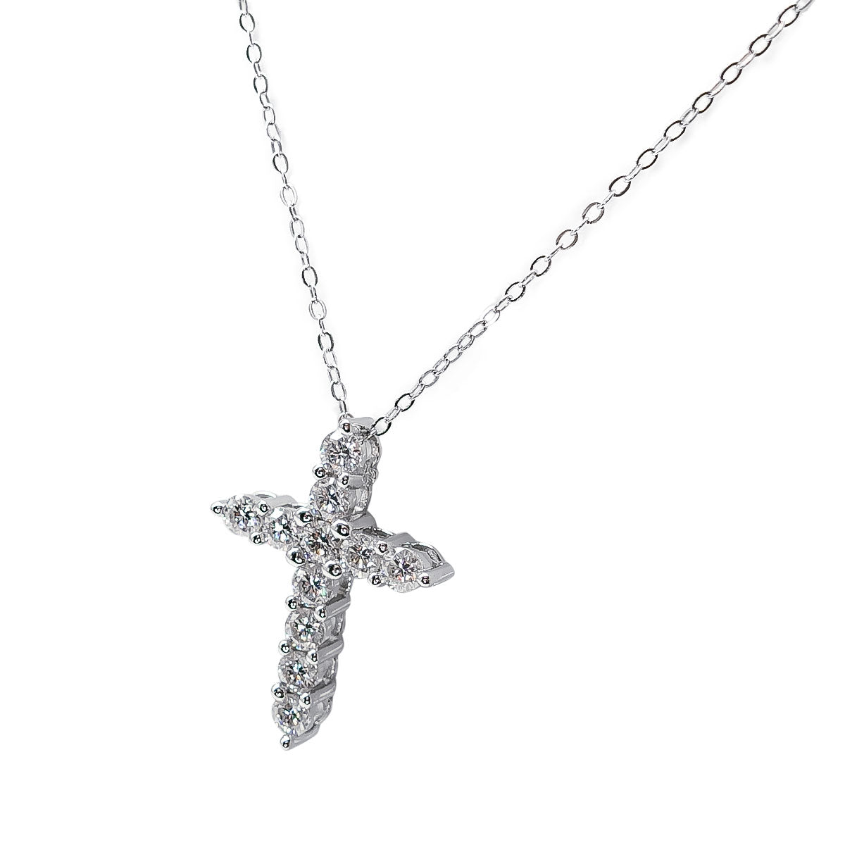 248LV Cross Pave Crystal Necklace