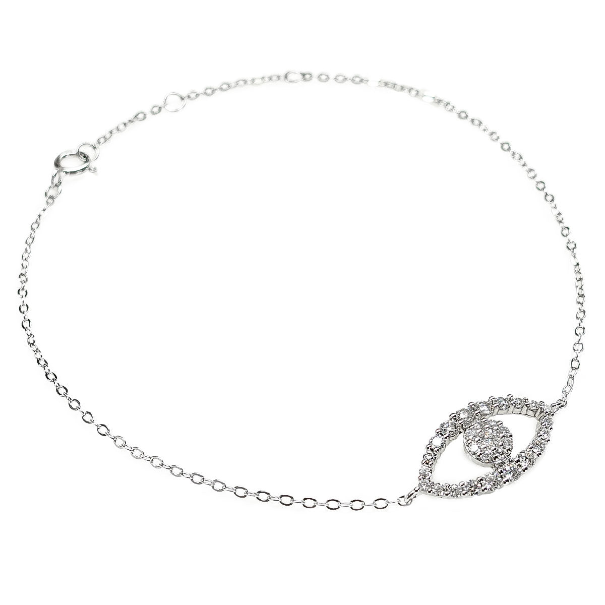 256LV Halo Eye Pave Crystal Bracelet