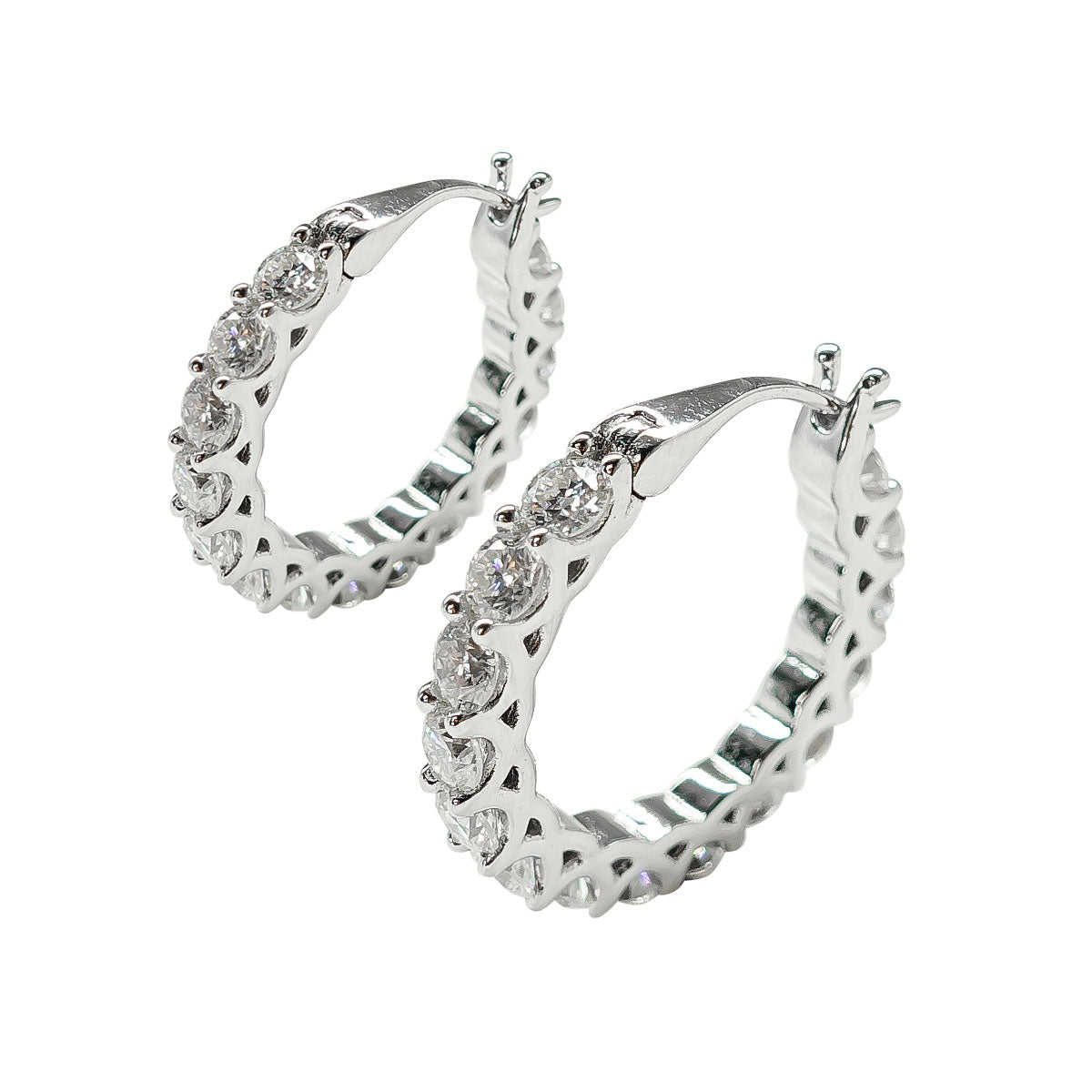 268LV Brilliant Side Stone Clip Earrings