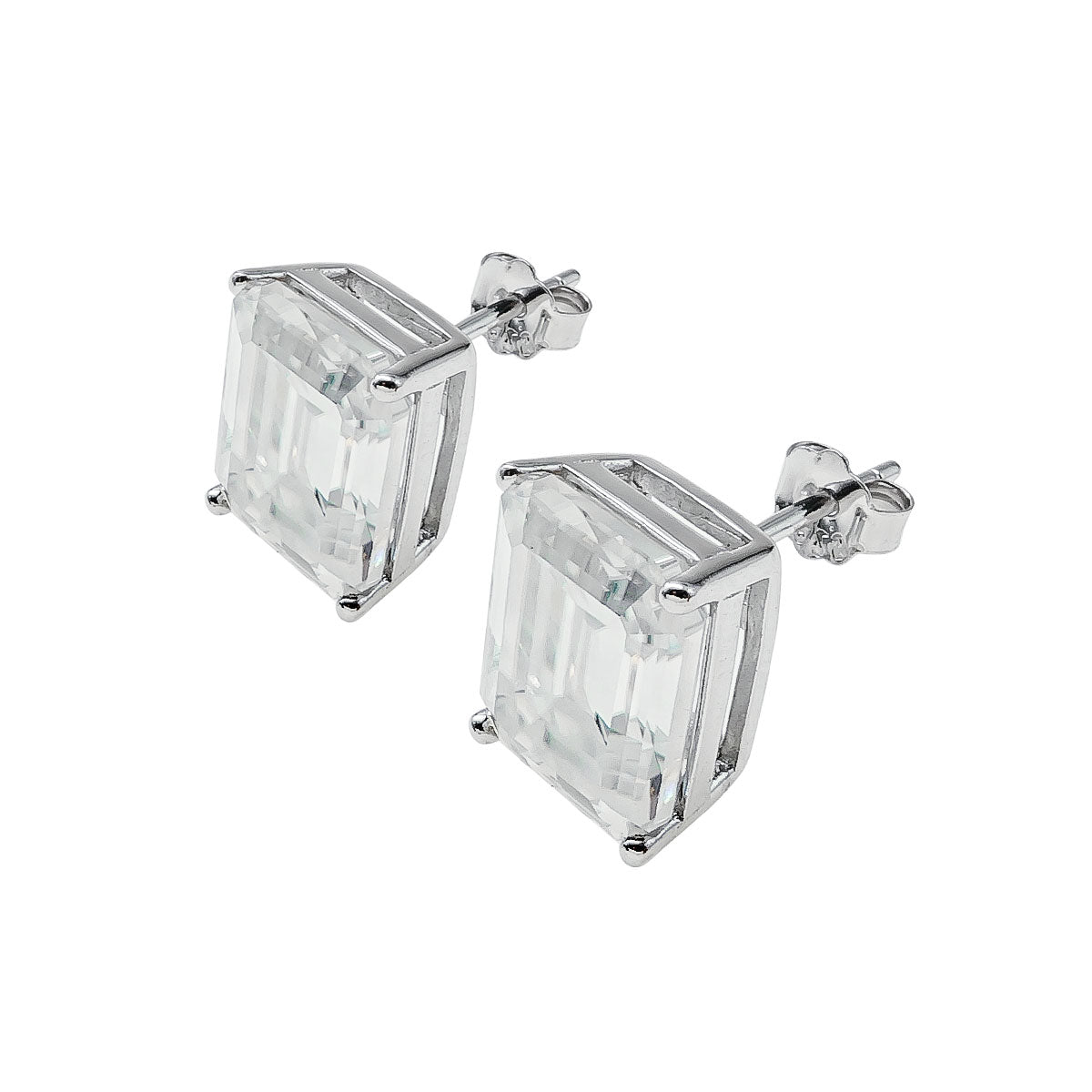 291LV Emerald Cut Stud Earrings 9.11mm
