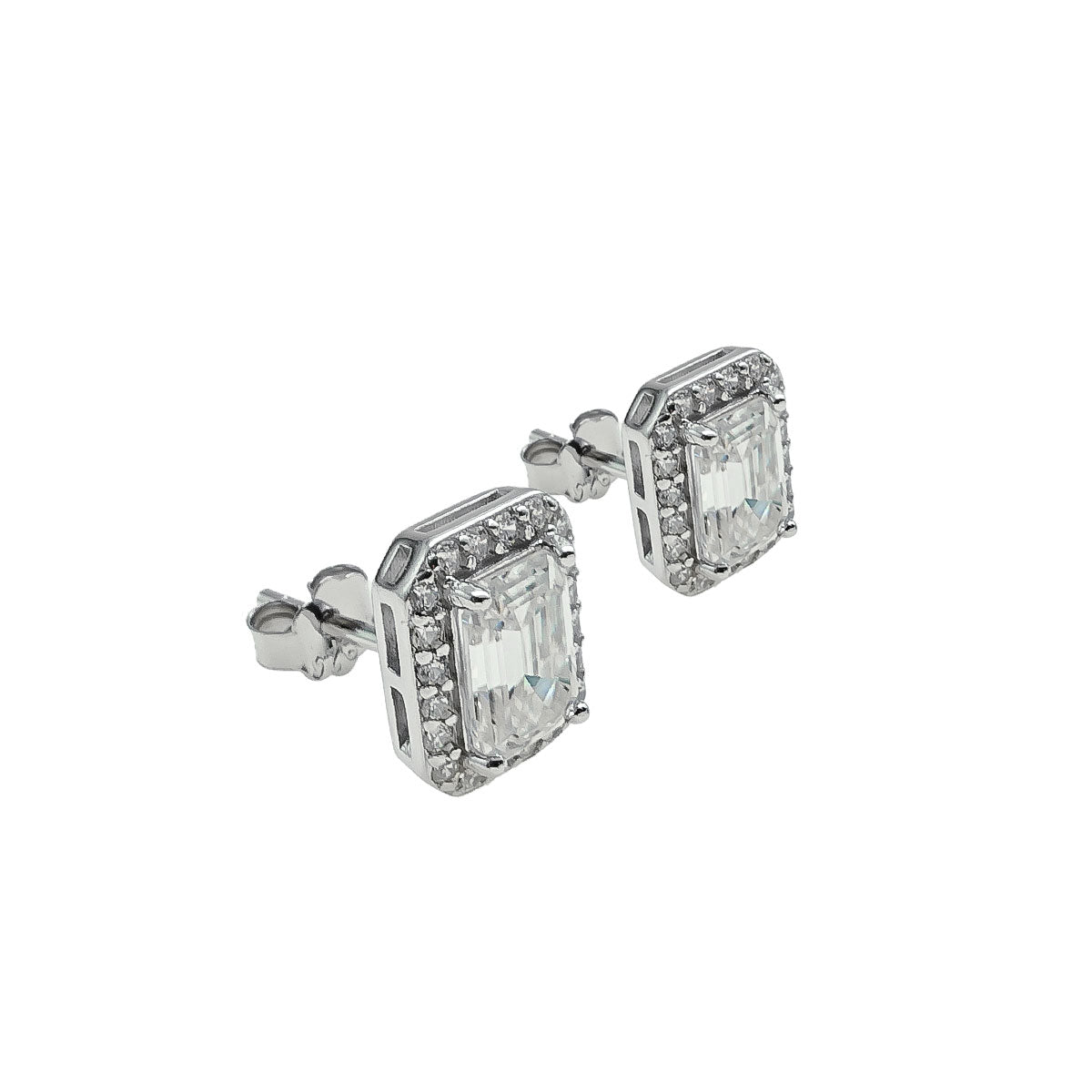 292LV Emerald Cut Pave Crystal 5.7mm