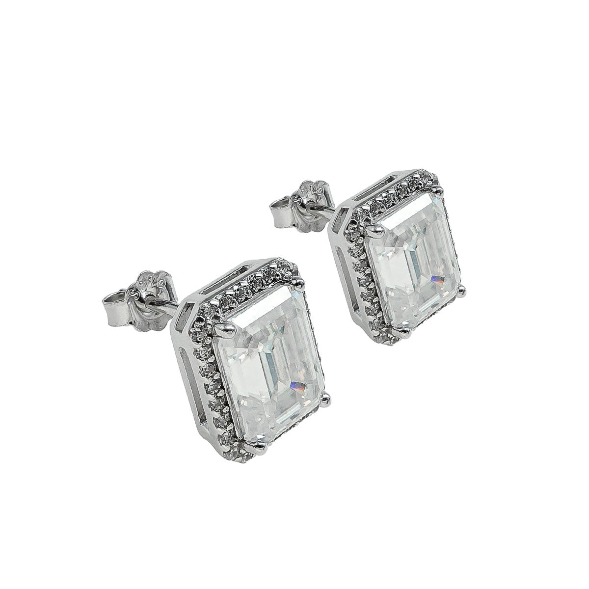 293LV Emerald Cut Pave Crystal 7.9mm