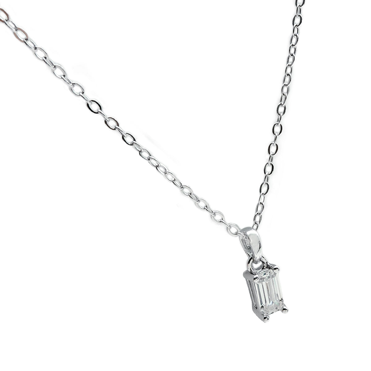 294LV Emerald Cut Necklace 3.5mm