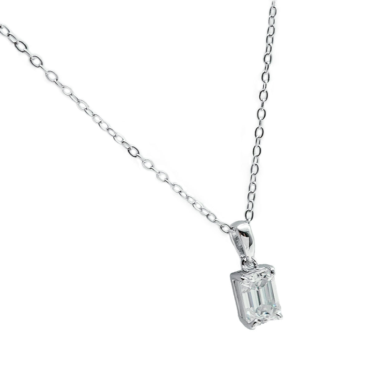 295LV Emerald Cut Necklace 5.7mm