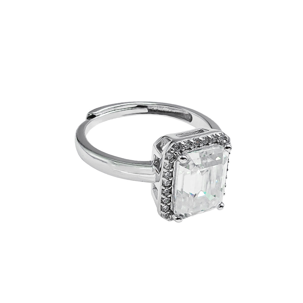305LV Emerald Cut Pave Crystal 7.9mm