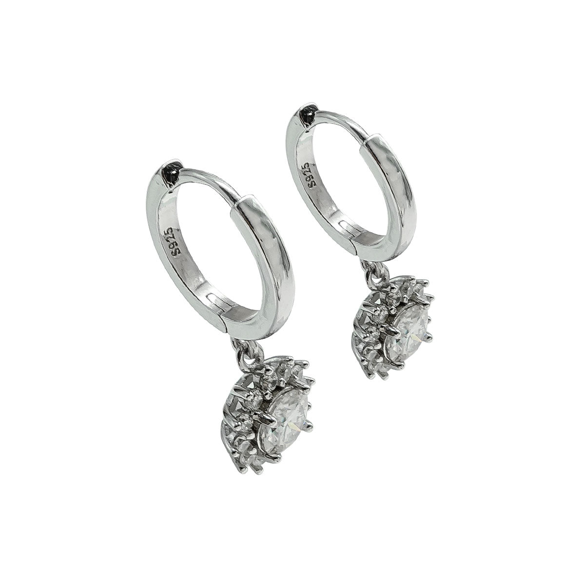 307LV Brilliant Crystal Centered Stone Drop Earrings
