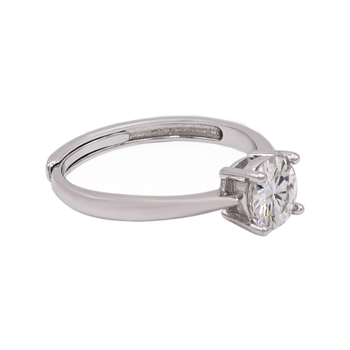 325LV Moissanite Round Cut Solitaire Engagement Ring