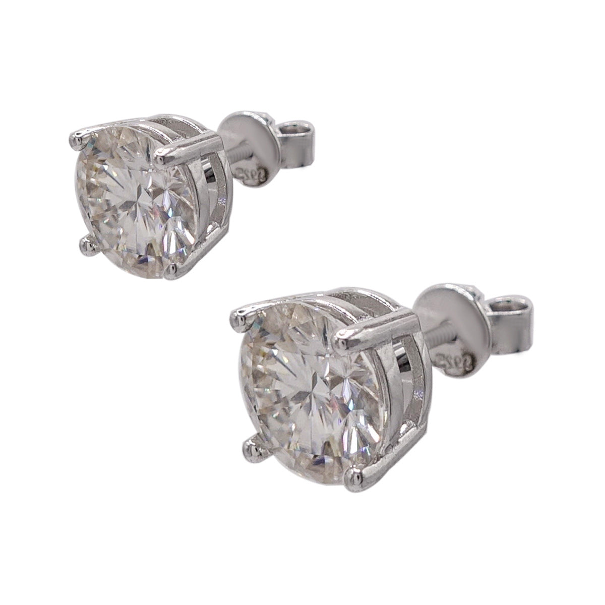 331LV Moissanite Round Solitare Stud Earrings