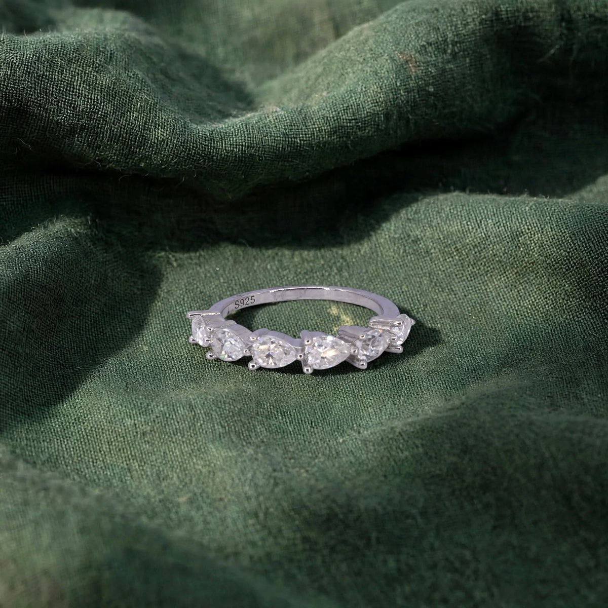6-Stone Marquise Half Eternity Moissanite Ring 374LV