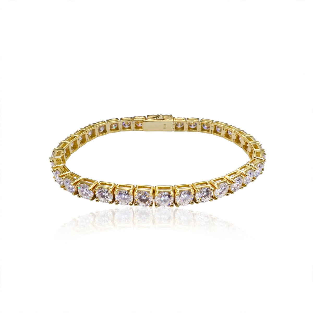 Classic Tennis Gold Plated Moissanite Bracelet