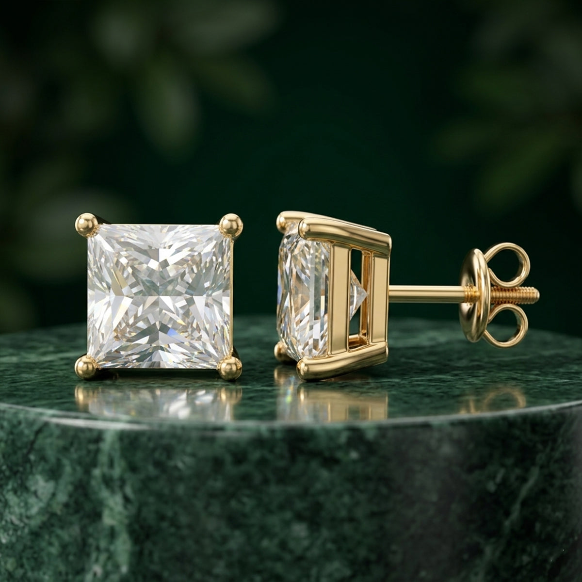 Gilded Vertex Yellow Gold Studs 442LV