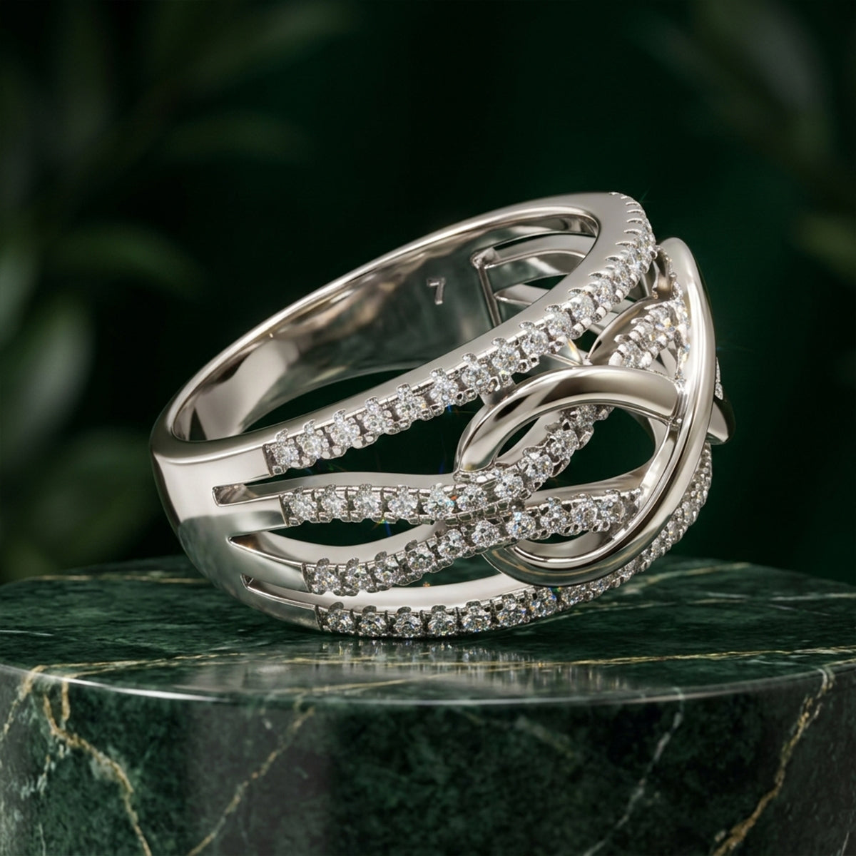 456LV Infinity Lattice Moissanite Ring