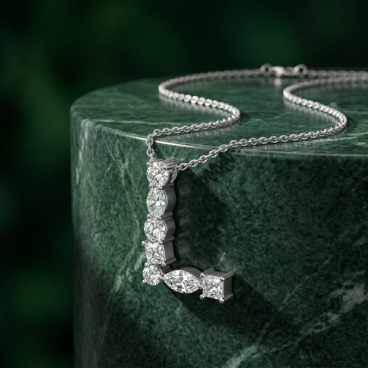 Letter "L" Moissianite Pendant Necklace 485LVL