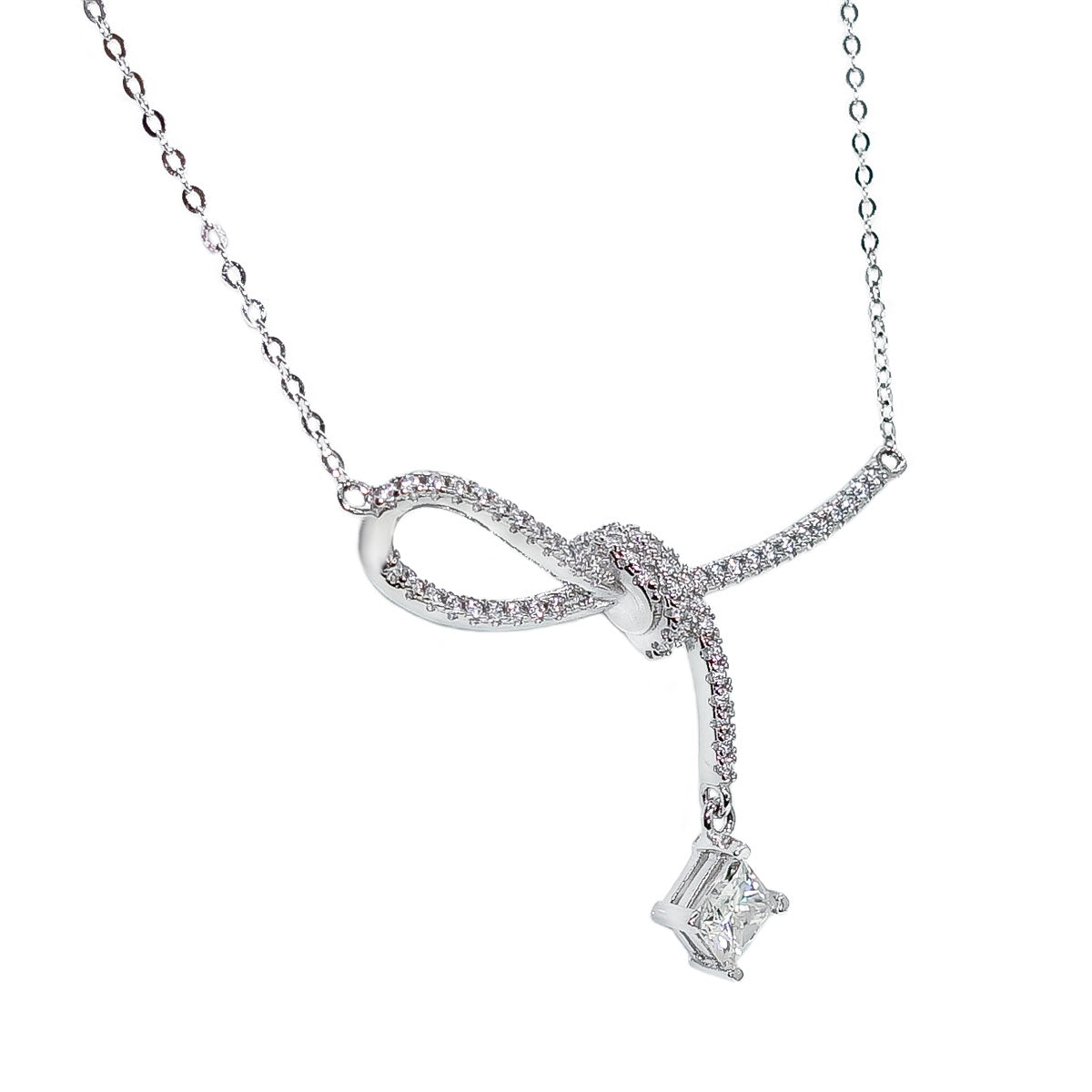 011LV Full Stone Knot Necklace