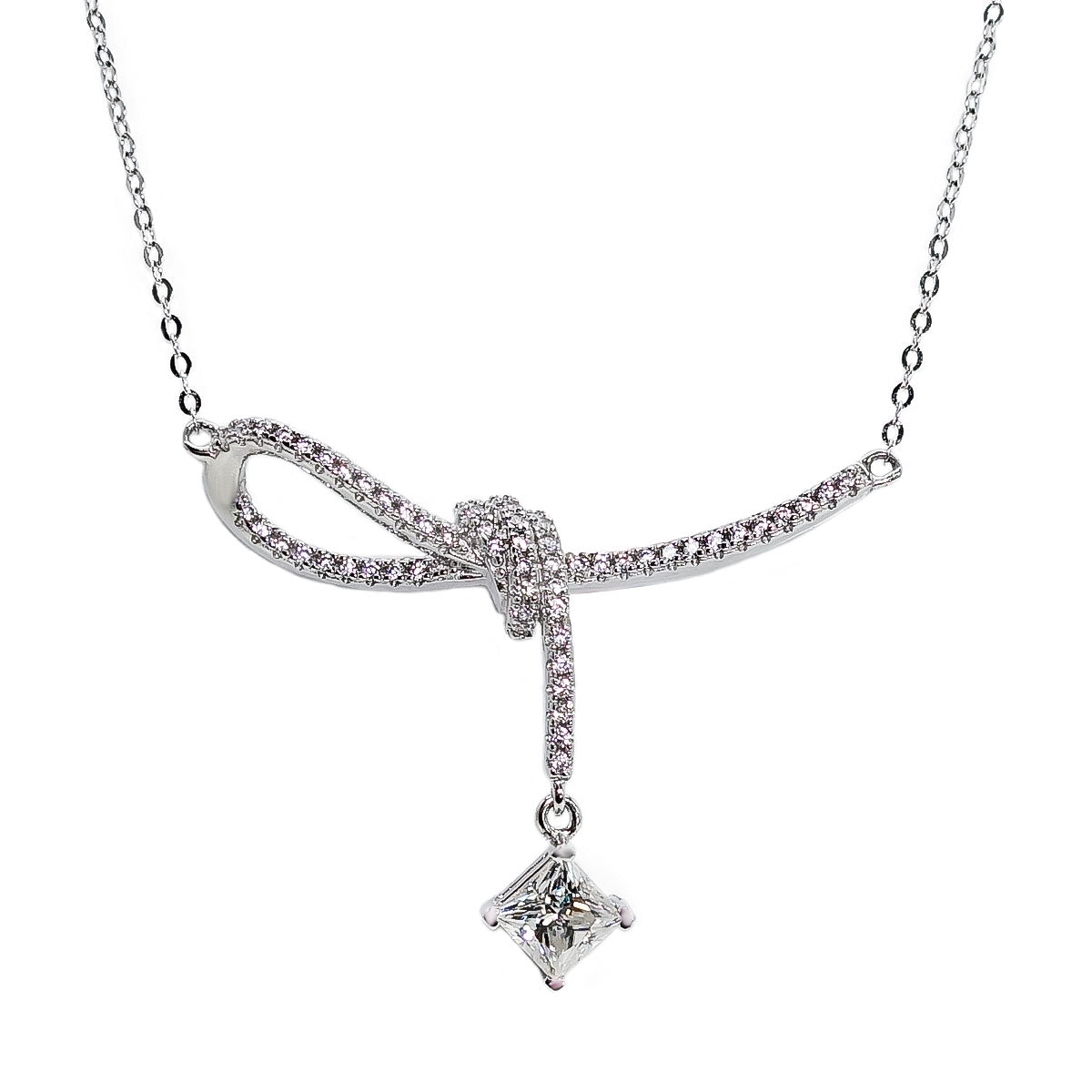 011LV Full Stone Knot Necklace