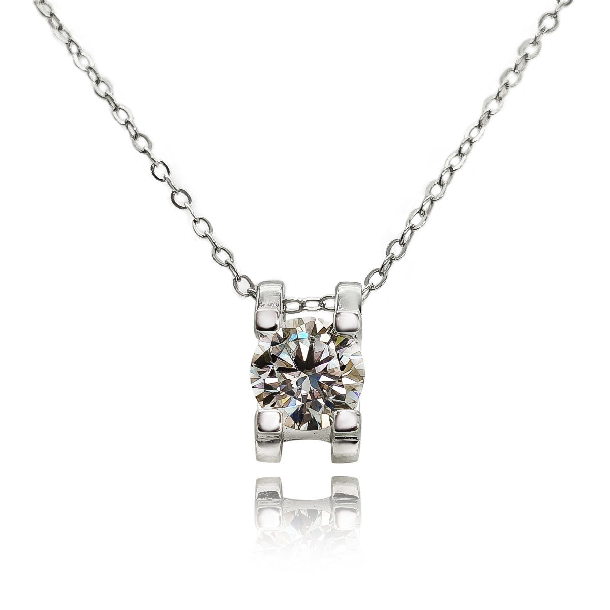 015LV Round Brilliant Stone Necklace