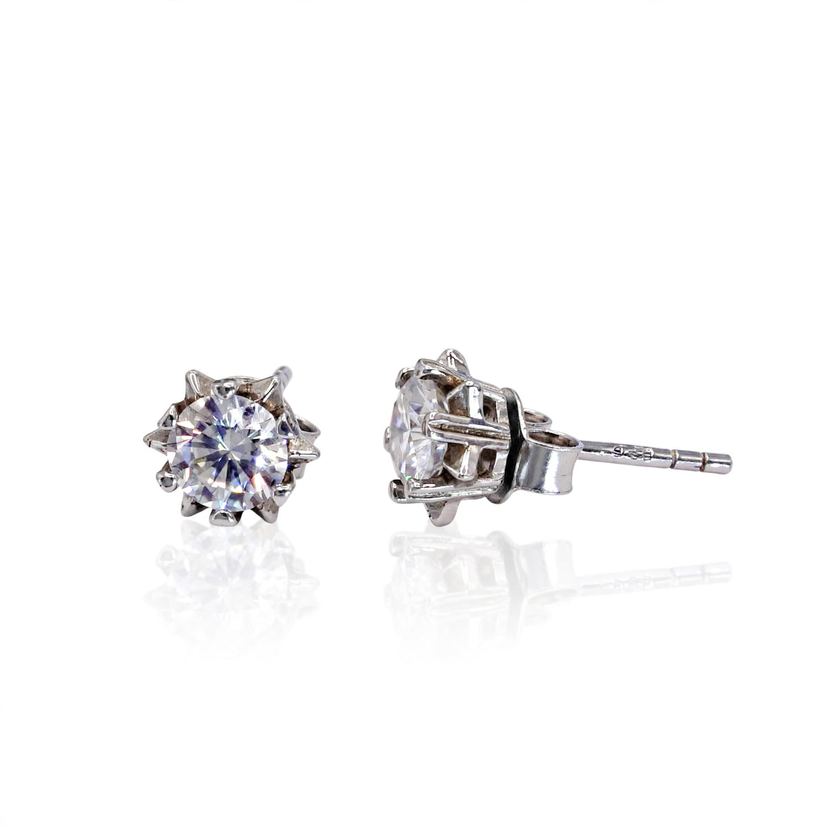 Prismatic Octagon Moissanite Solitaire Studs 046LV