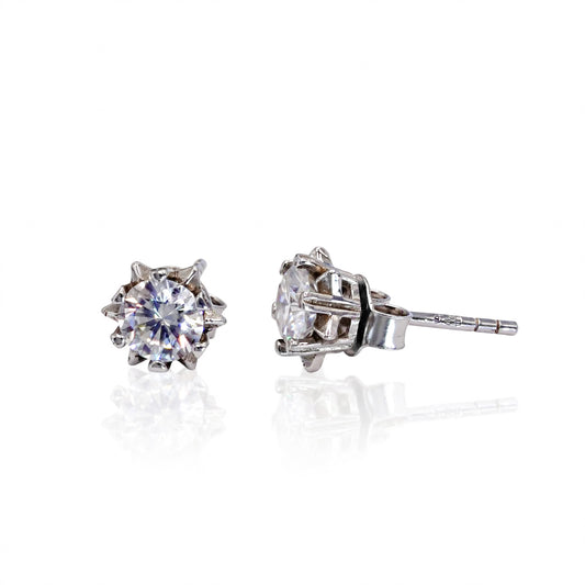 Prismatic Octagon Moissanite Solitaire Studs 046LV