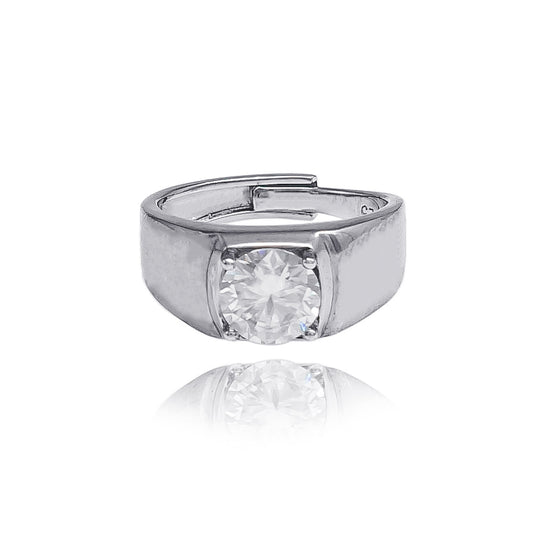 054LV Square Bond Solitaire Ring