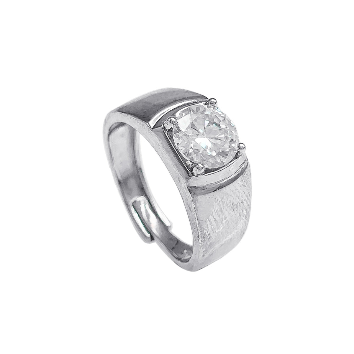 054LV Square Bond Solitaire Ring