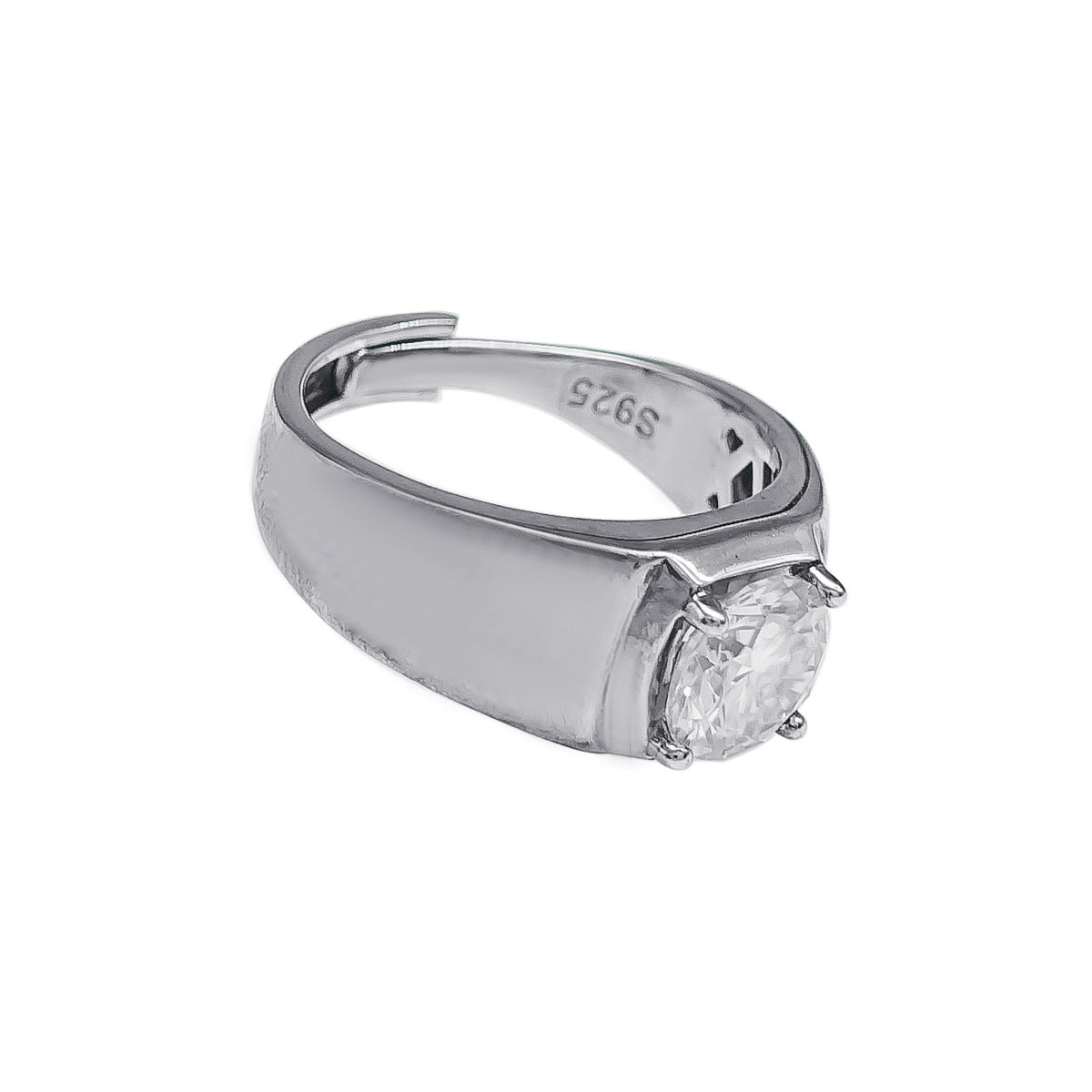 054LV Square Bond Solitaire Ring
