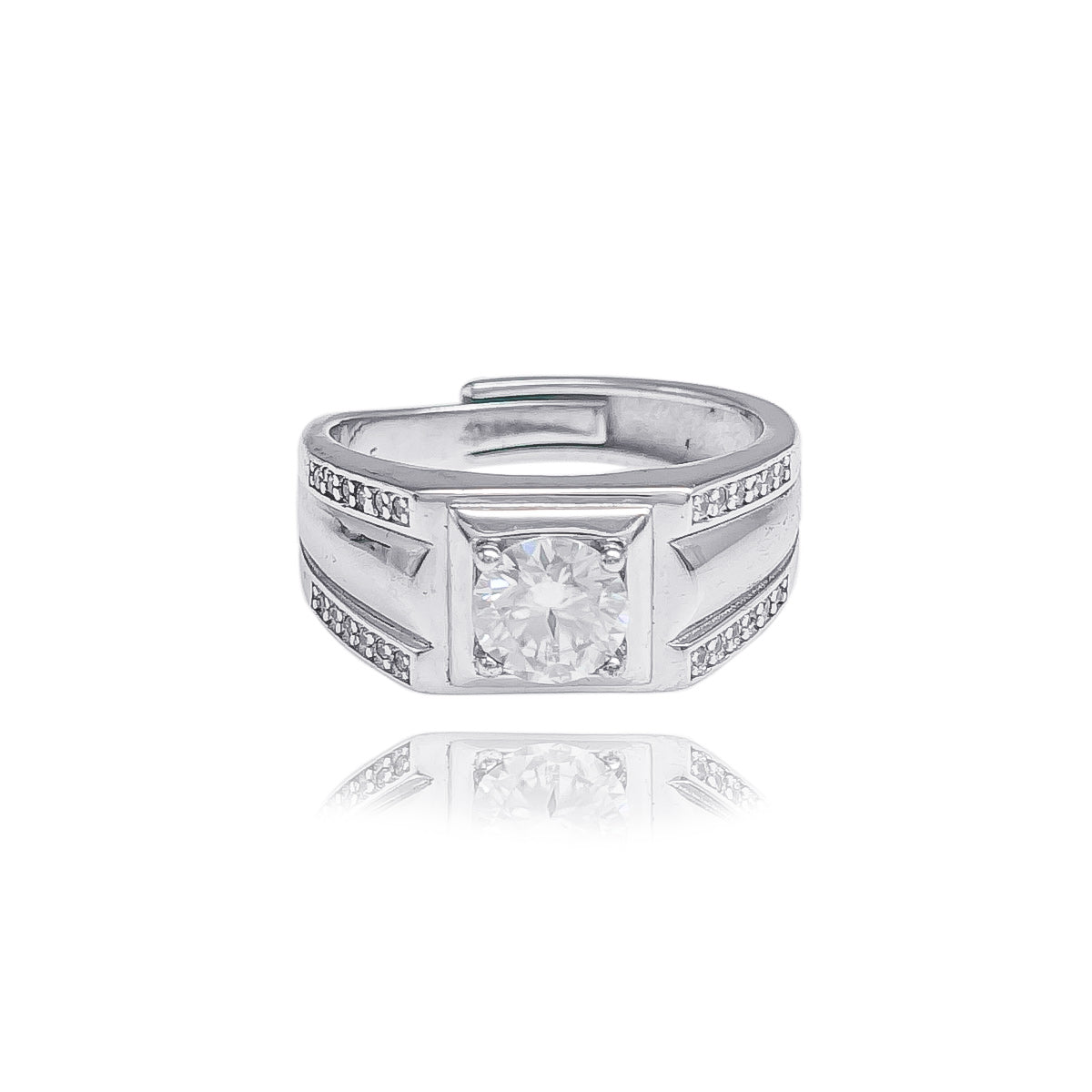 057LV  Men's Solitare Ring