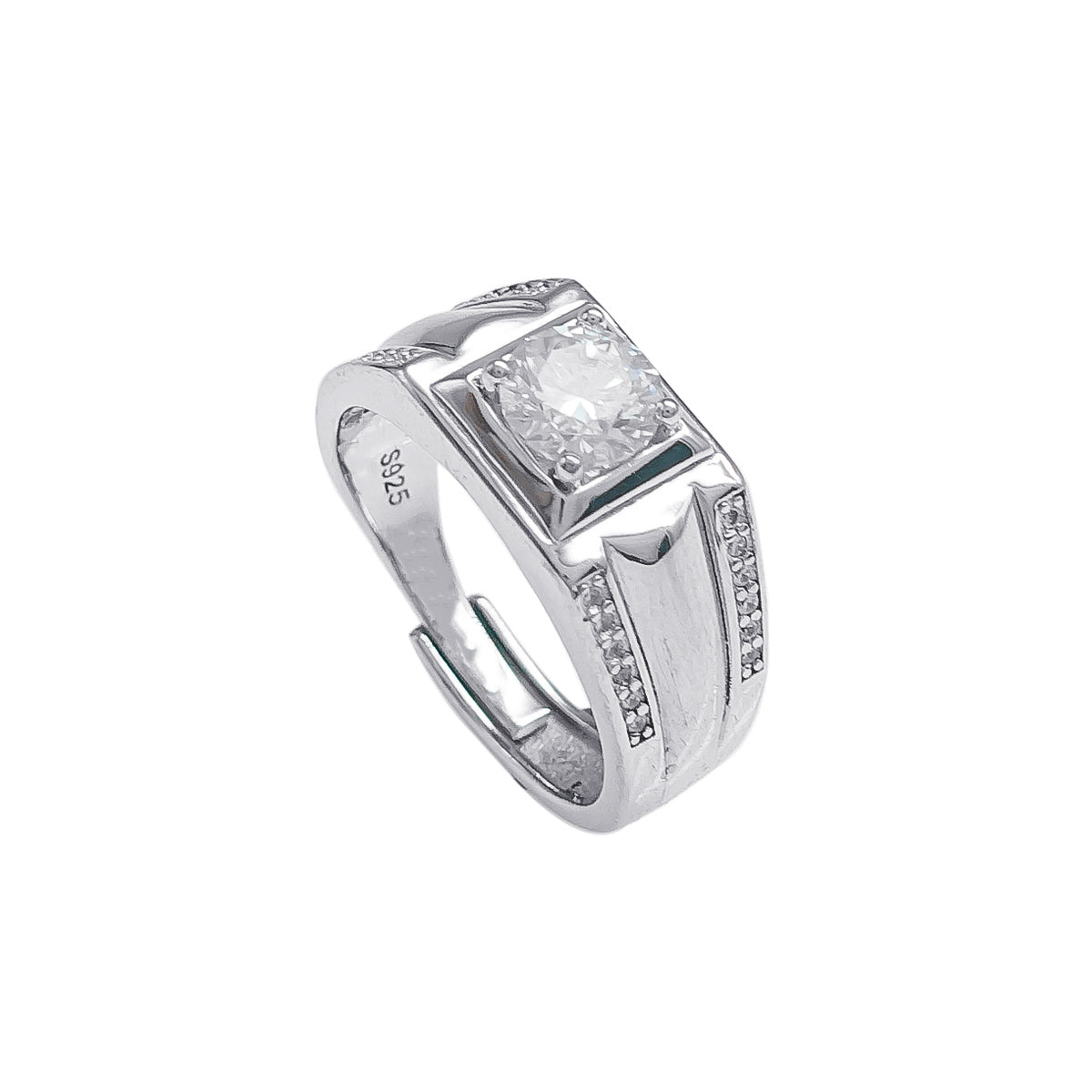 057LV  Men's Solitare Ring