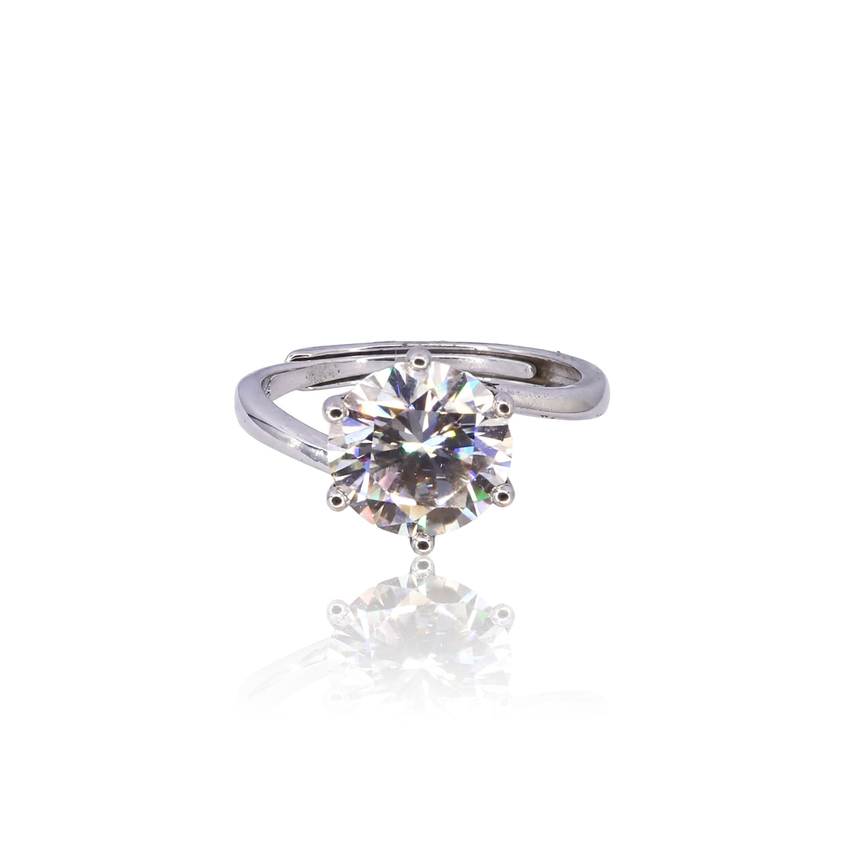 Bypass Gemstone Solitaire Moissanite Ring 095LV