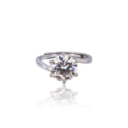 Bypass Gemstone Solitaire Moissanite Ring 095LV