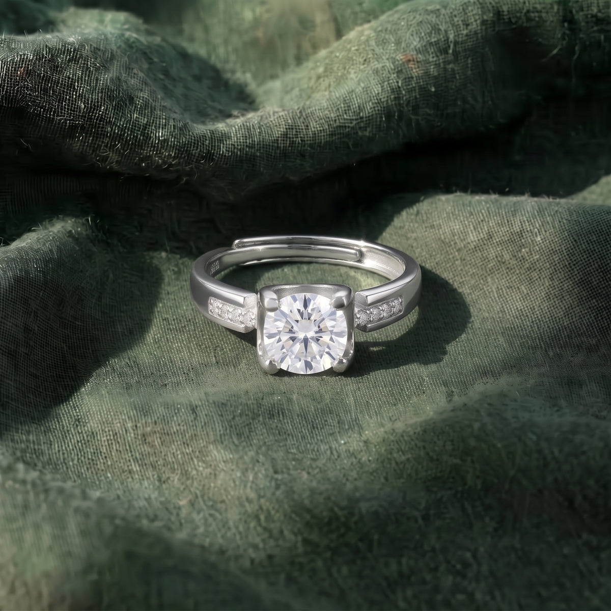 Classic Crest Moissanite Adjustable Ring 113LV