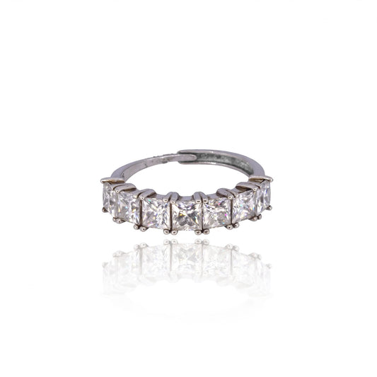Seven-Stone Princess-Cut Eternity Moissanite Ring 118LV