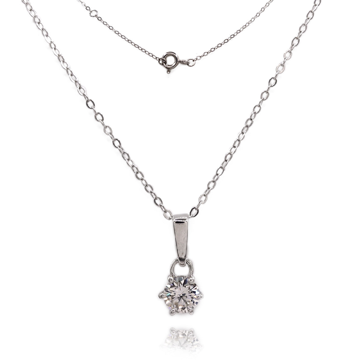 144LV Moissanite Round Cut Necklace
