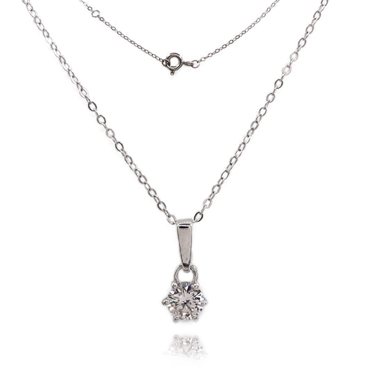 144LV Moissanite Round Cut Necklace