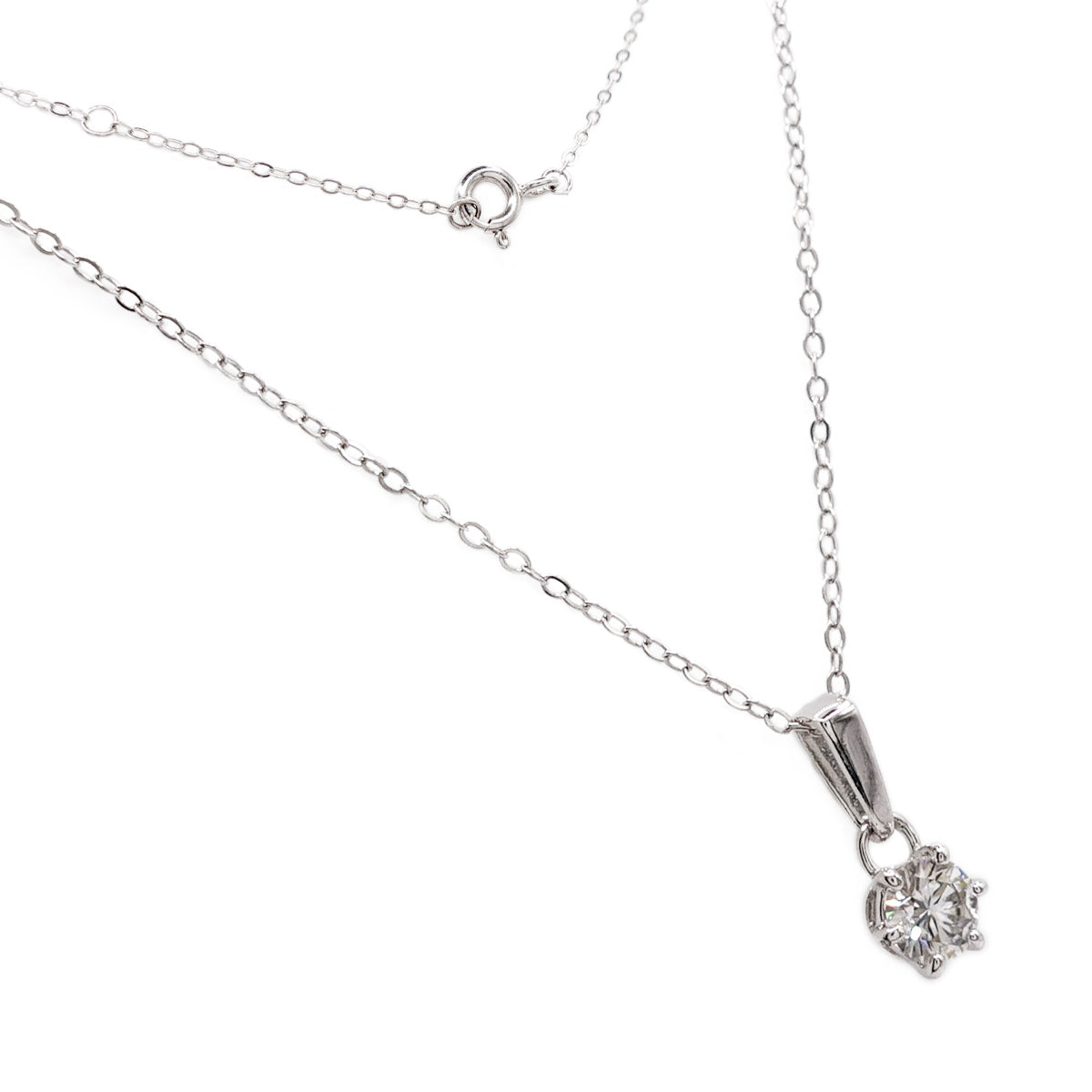 144LV Moissanite Round Cut Necklace