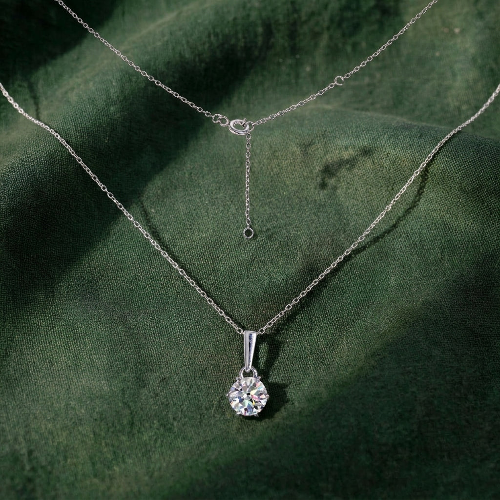 2 ct Round Brilliant Solitaire Moissanite Pendant Necklace 145LV