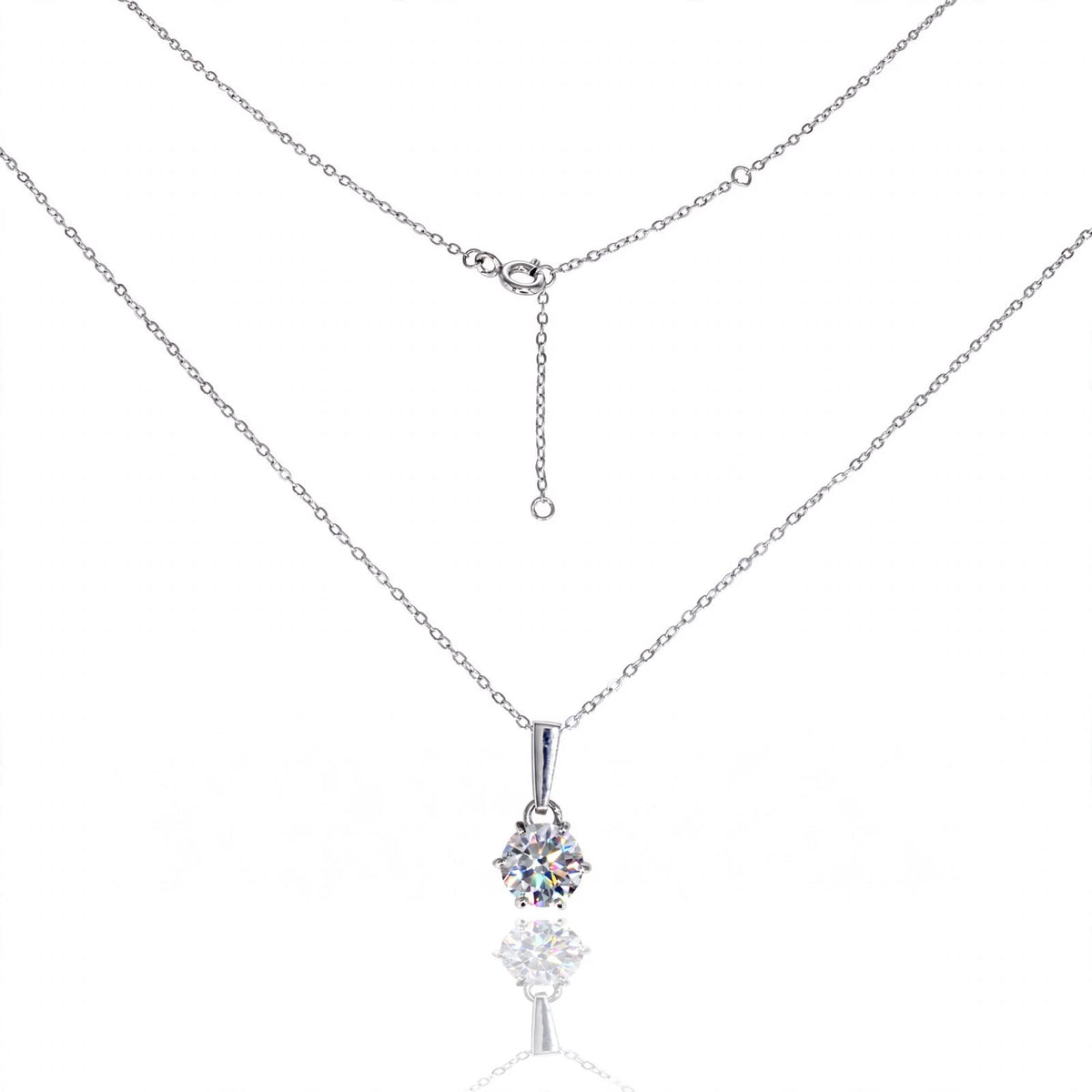 2 ct Round Brilliant Solitaire Moissanite Pendant Necklace 145LV