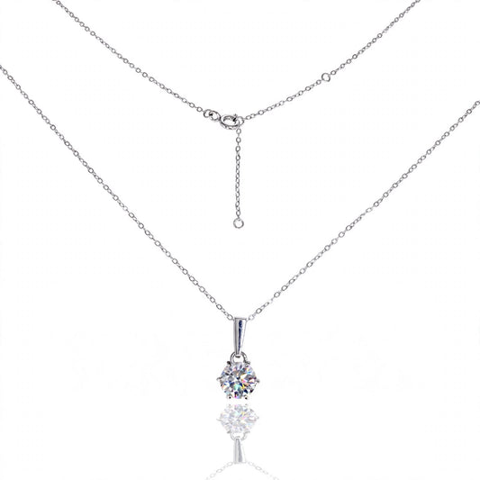 2 ct Round Brilliant Solitaire Moissanite Pendant Necklace 145LV
