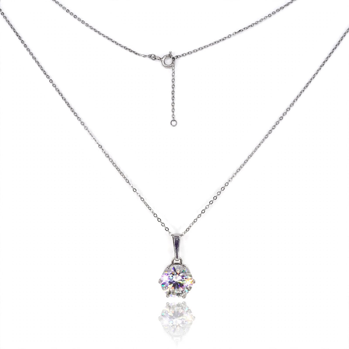 Round Brilliant Solitaire Moissanite Pendant Necklace 146LV