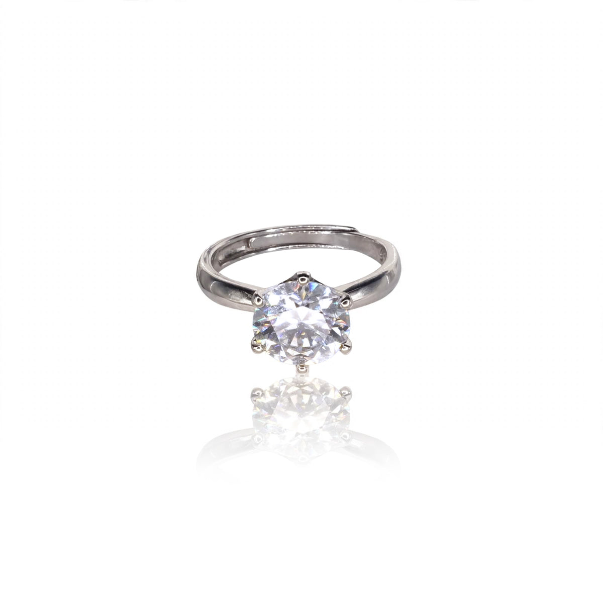 Solitaire Vista Silver White Moissanite Ring 149LV