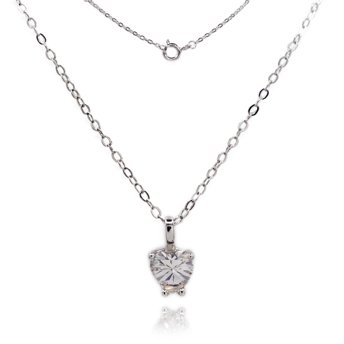 152LV Moissanite Heart Cut Necklace
