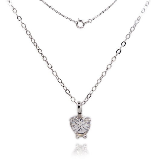 152LV Moissanite Heart Cut Necklace